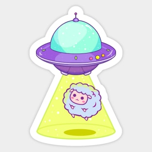 Sheep Abduction - Alien Spaceship Sticker